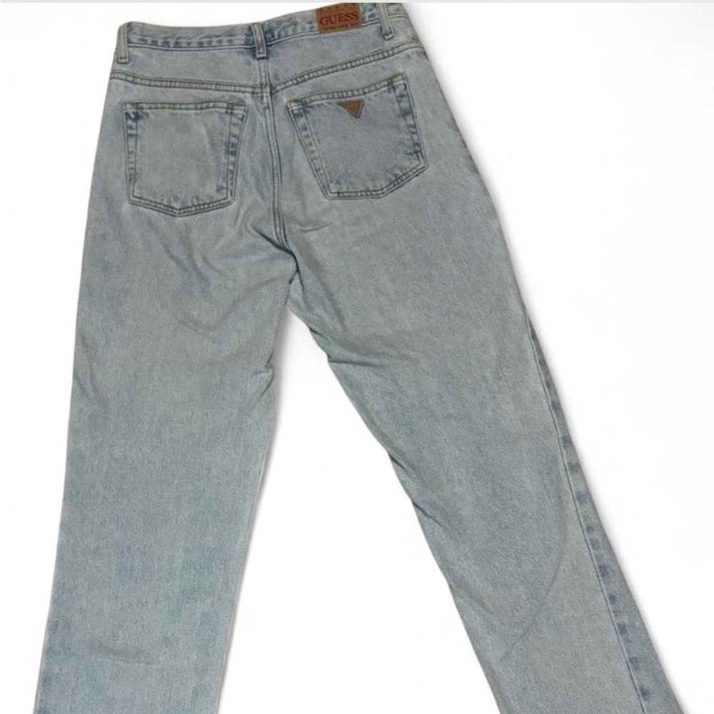 Jean material, no stretch - Guess Light Wash Blue High-Rise Straight Jeans